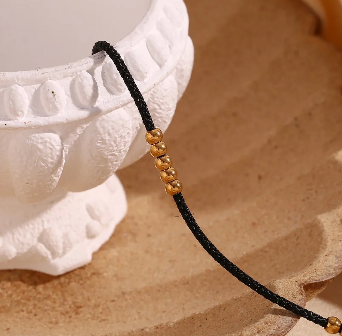 18K Gold Plated Bead Anklet - Kannya