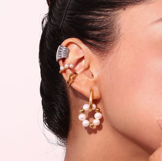 Fresh Water Pearl Flower Earrings - Kannya